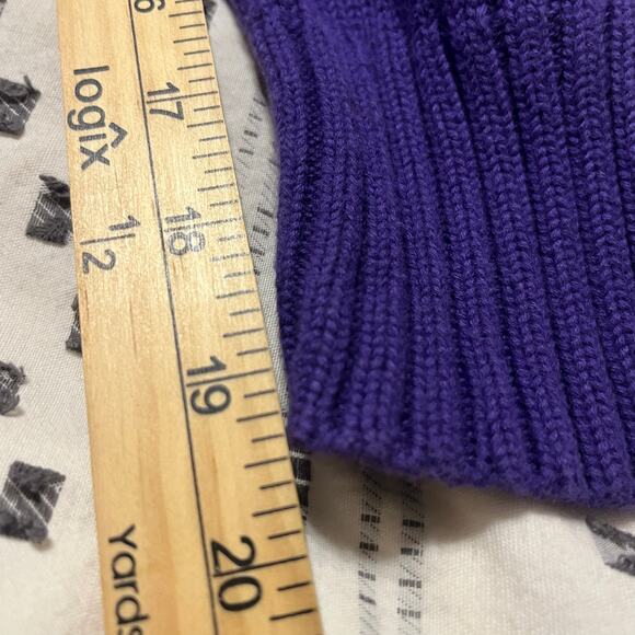 Ralph Lauren Sport Women's M Shawl Collar Sweater purple Yellow Pony Pullover - Picture 6 of 6